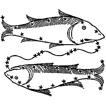 Pisces, illustration from a 1482 edition of a book by Hyginus.